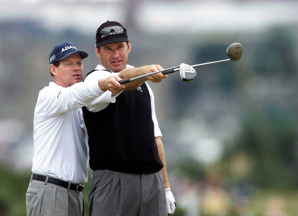 Tom Watson and Nick Faldo at The Open in 2000